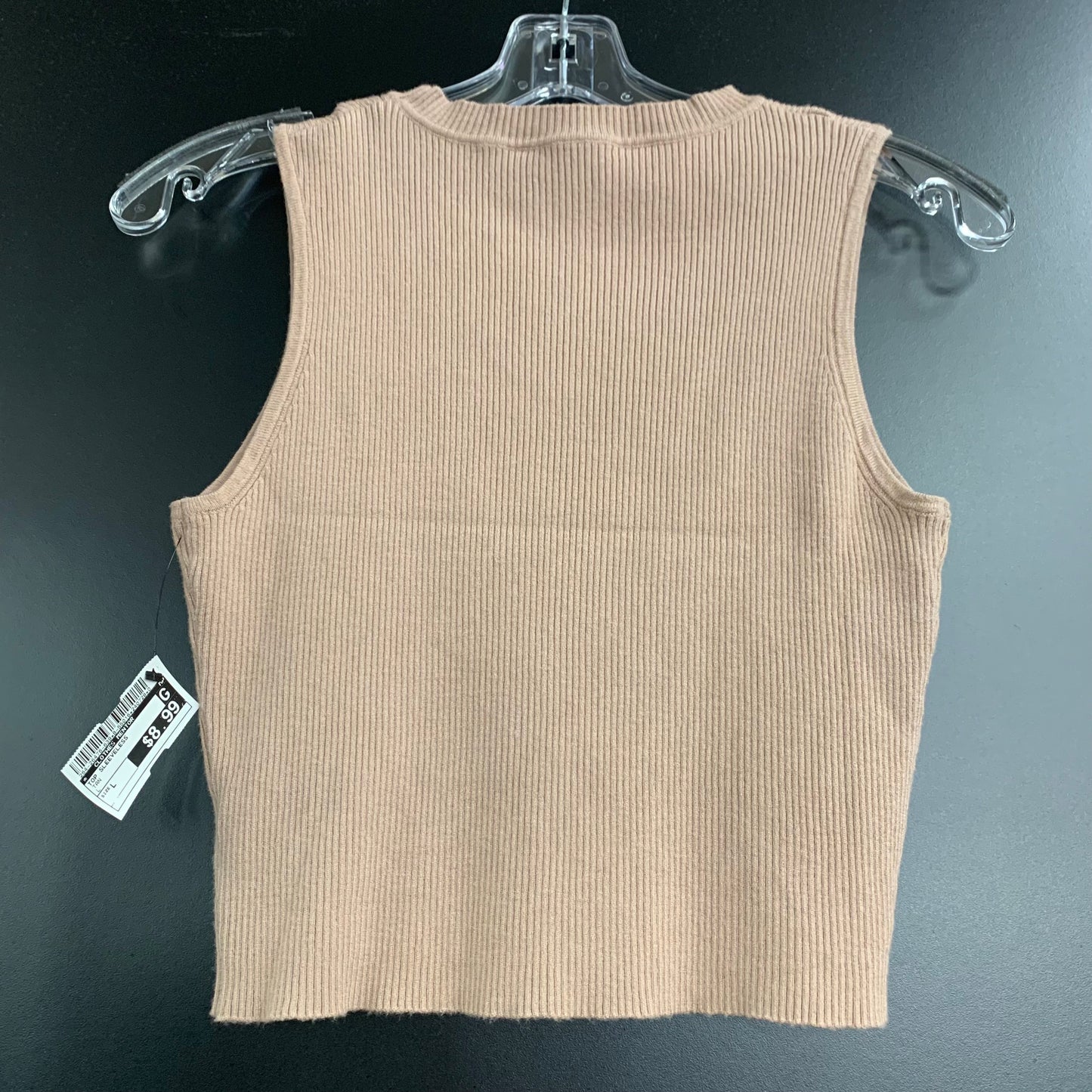 Top Sleeveless By Clothes Mentor In Tan, Size: L