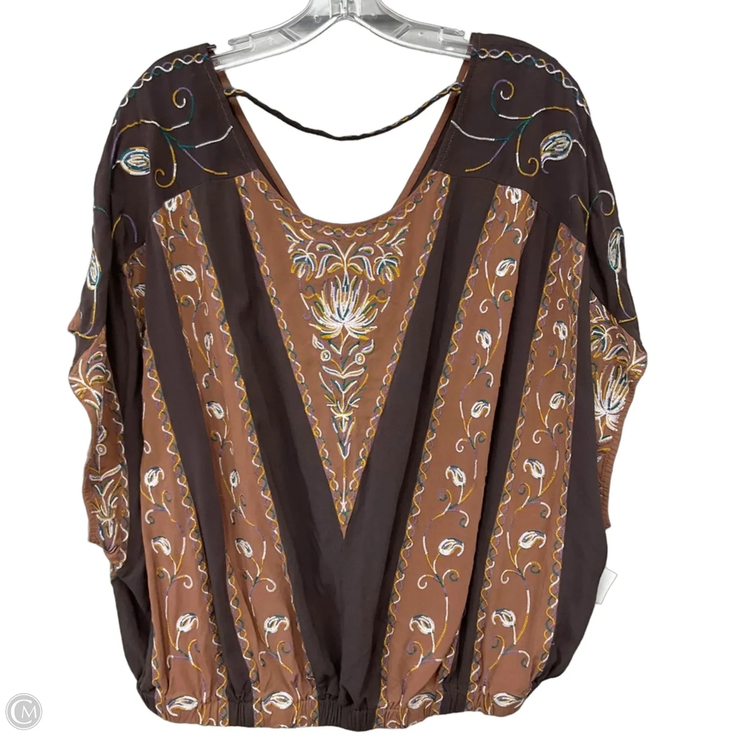 Top Short Sleeve By Clothes Mentor In Brown, Size: Xl