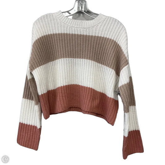 Sweater By Falls Creek In Blue & Cream, Size: 1x