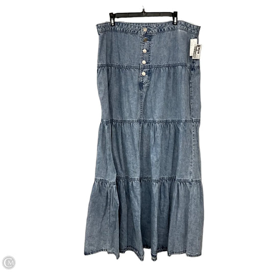 Skirt Maxi By Maurices In Blue Denim, Size: 16