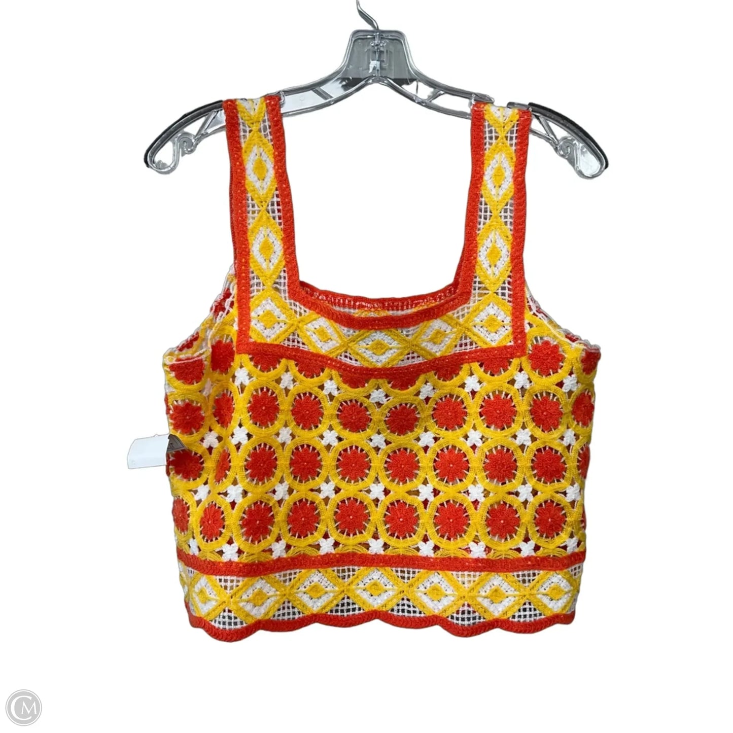 Top Sleeveless By Chelsea And Violet In Orange & Yellow, Size: M
