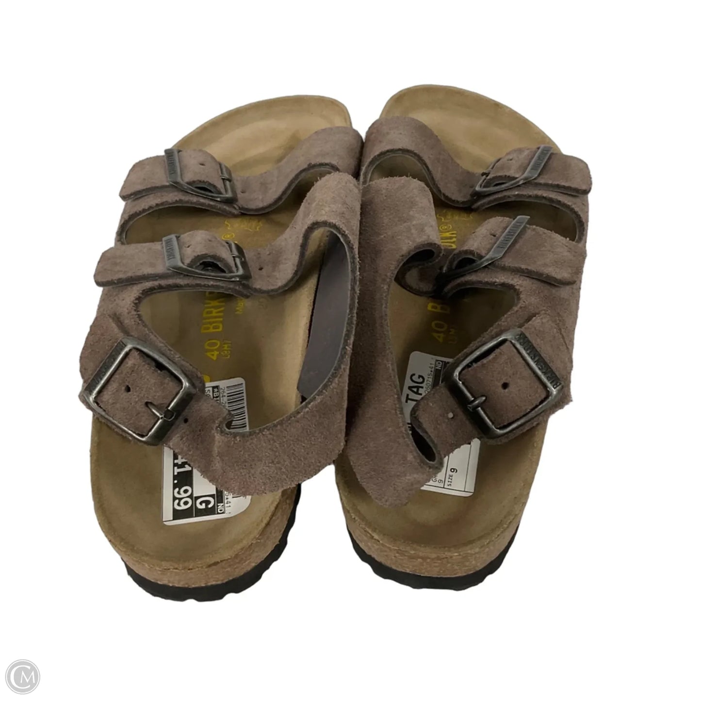 Sandals Flats By Birkenstock In Grey, Size: 9