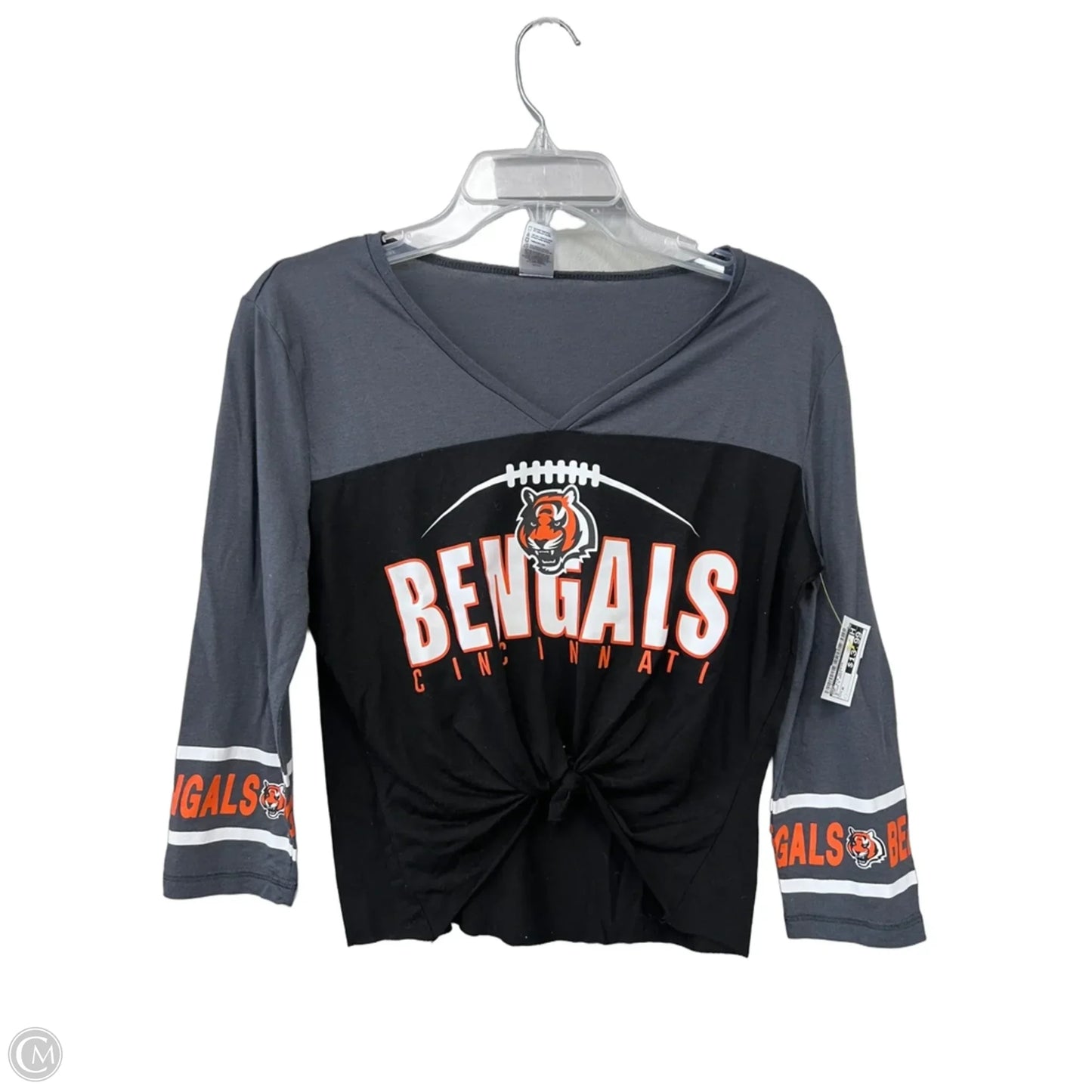Top 3/4 Sleeve By Nfl In Black & Grey, Size: M