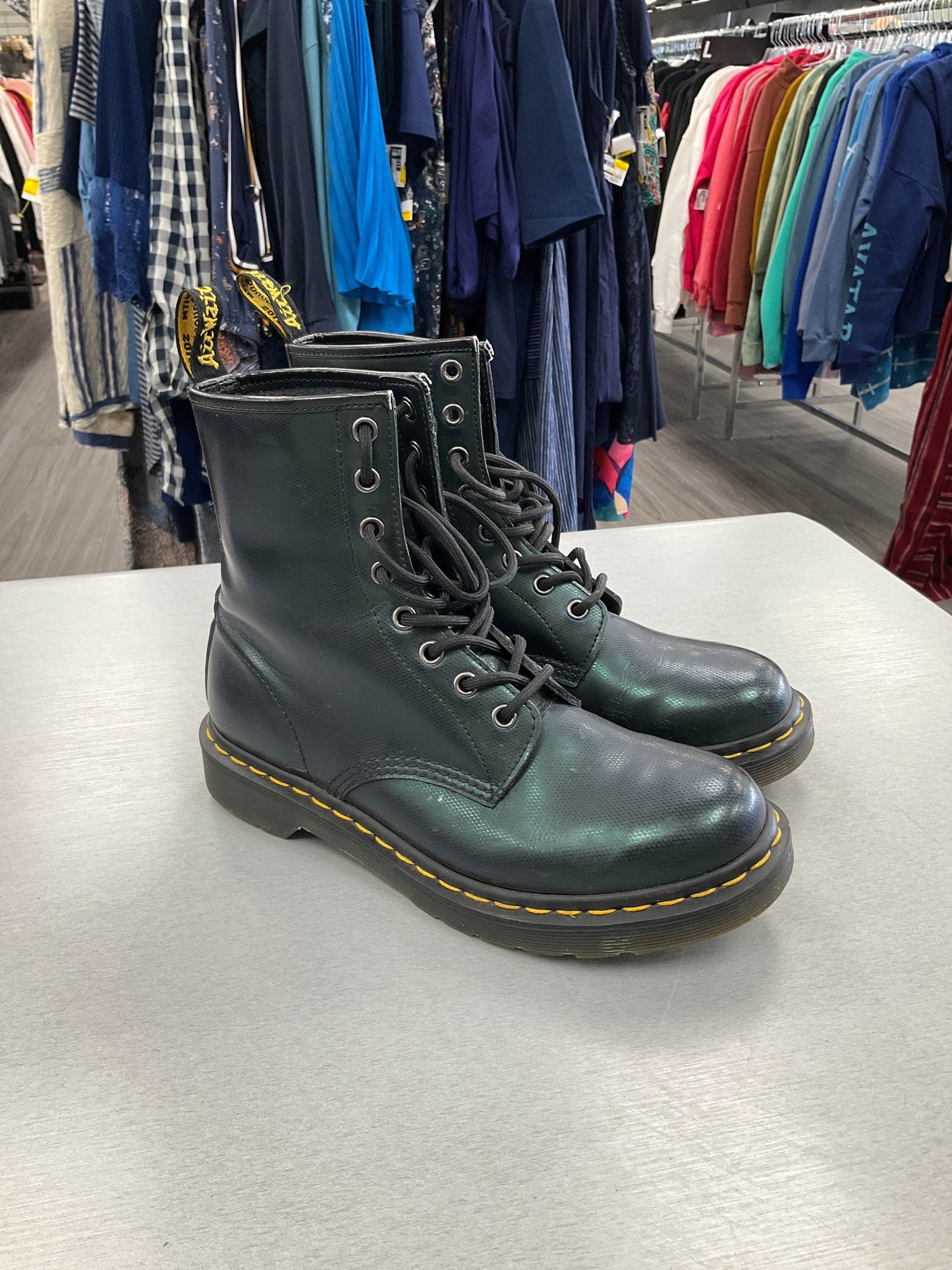 Boots Combat By Dr Martens In Green, Size: 8