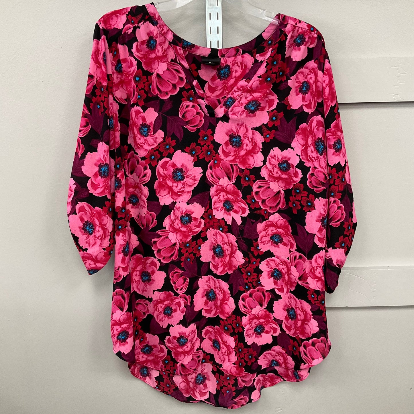 Top 3/4 Sleeve By Worthington In Floral Print, Size: 2x