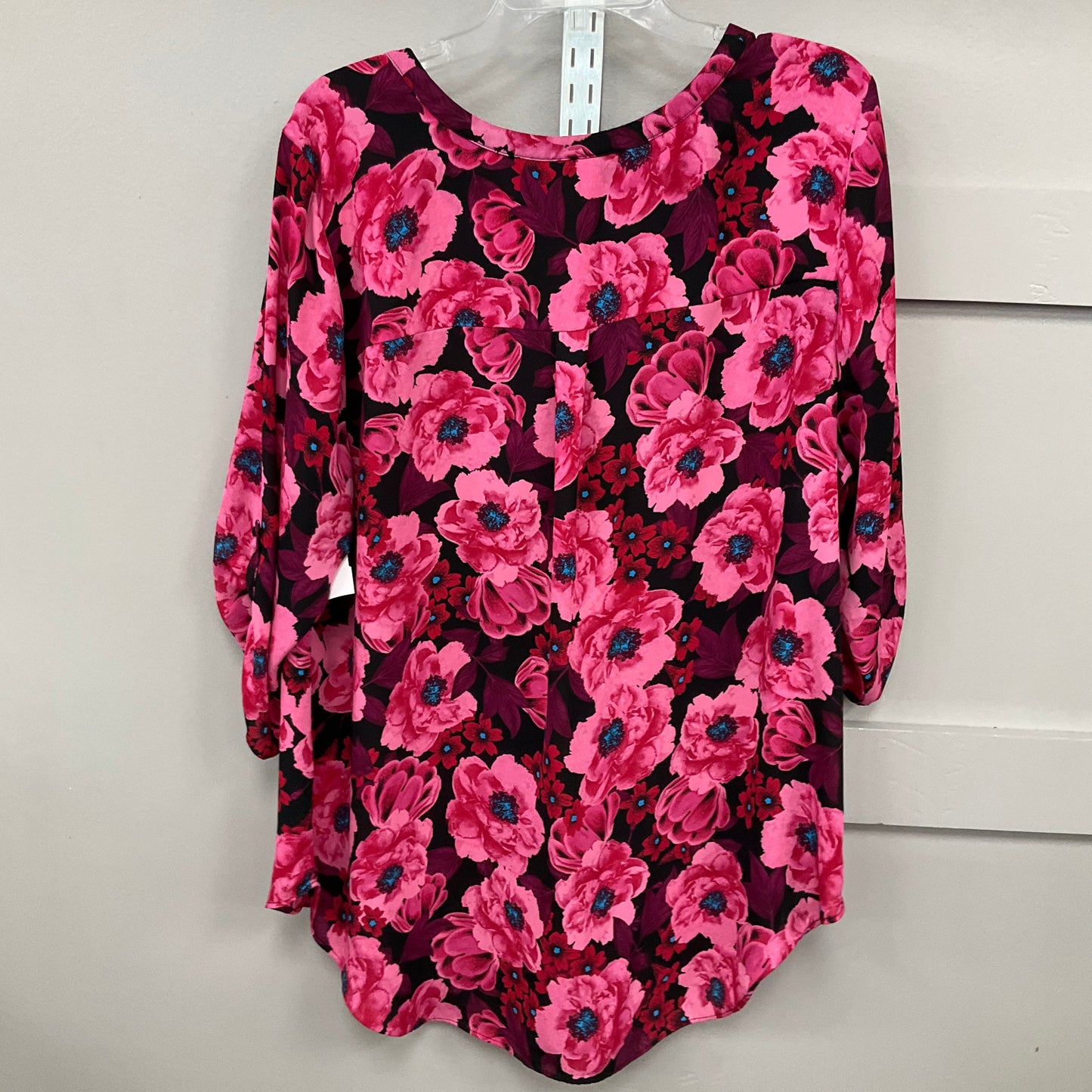 Top 3/4 Sleeve By Worthington In Floral Print, Size: 2x