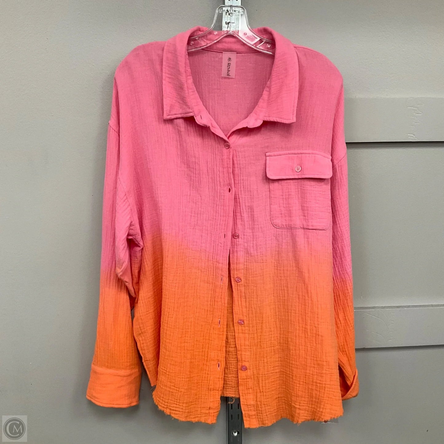 Top Long Sleeve By Altard State In Orange & Pink, Size: L
