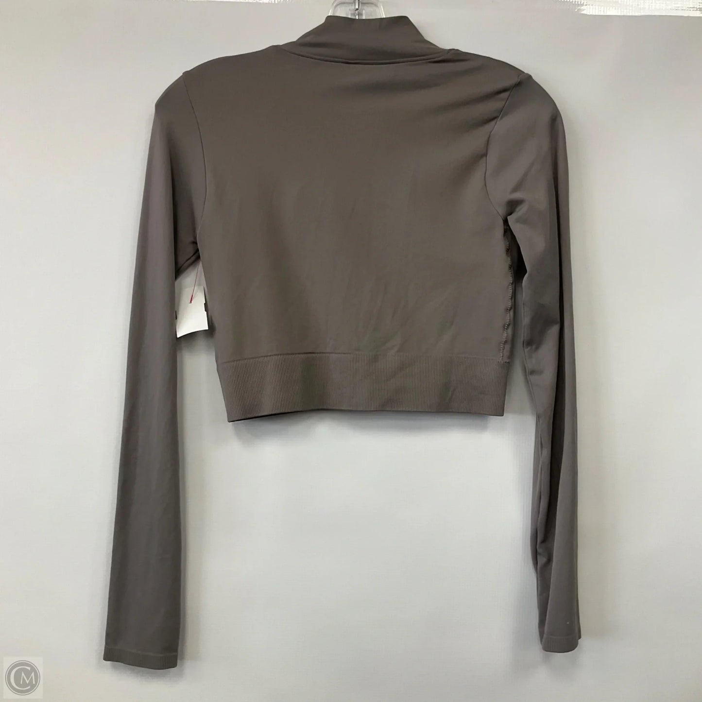 Athletic Top Long Sleeve Collar By Garage In Grey, Size: M