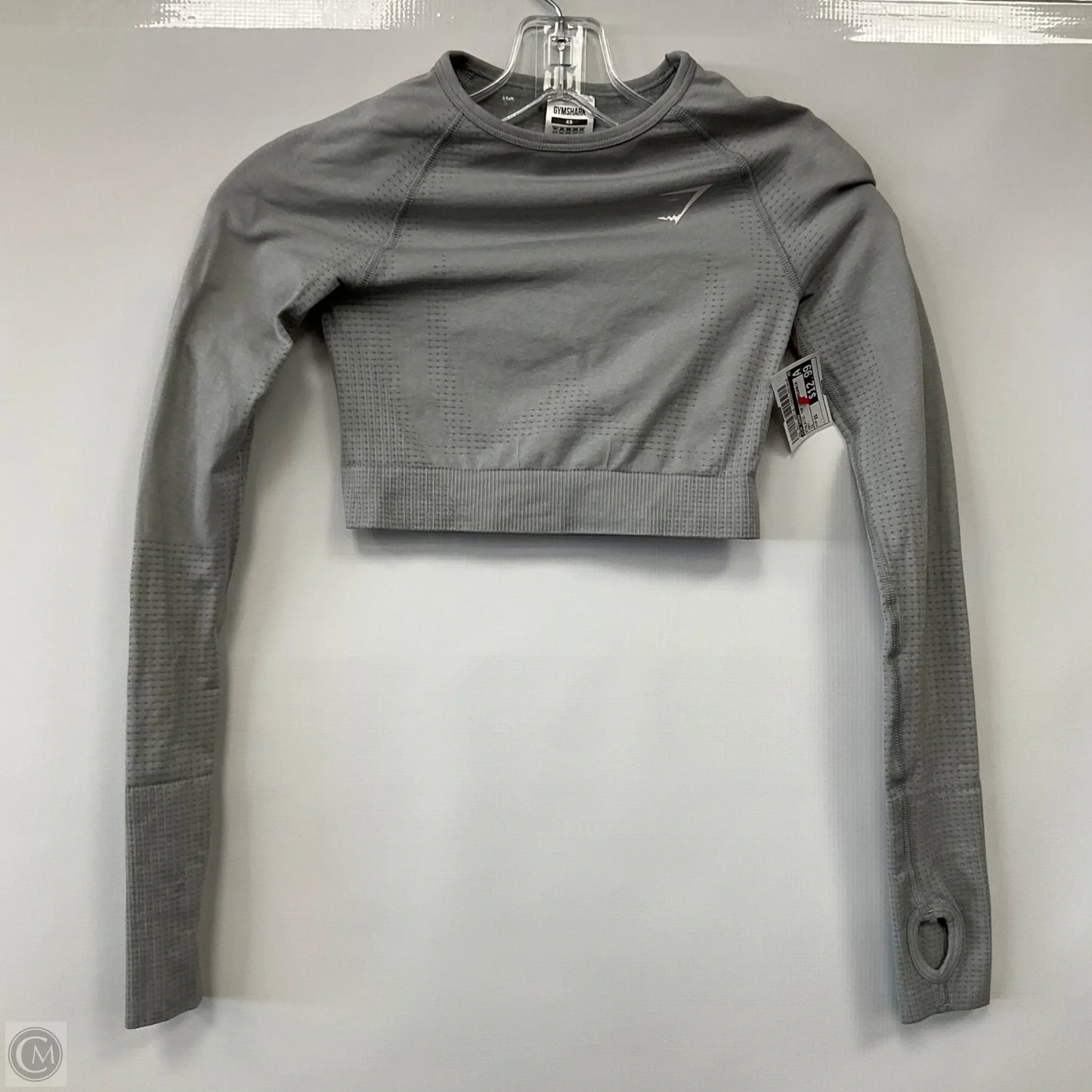 Athletic Top Long Sleeve Crewneck By Gym Shark In Grey, Size: Xs