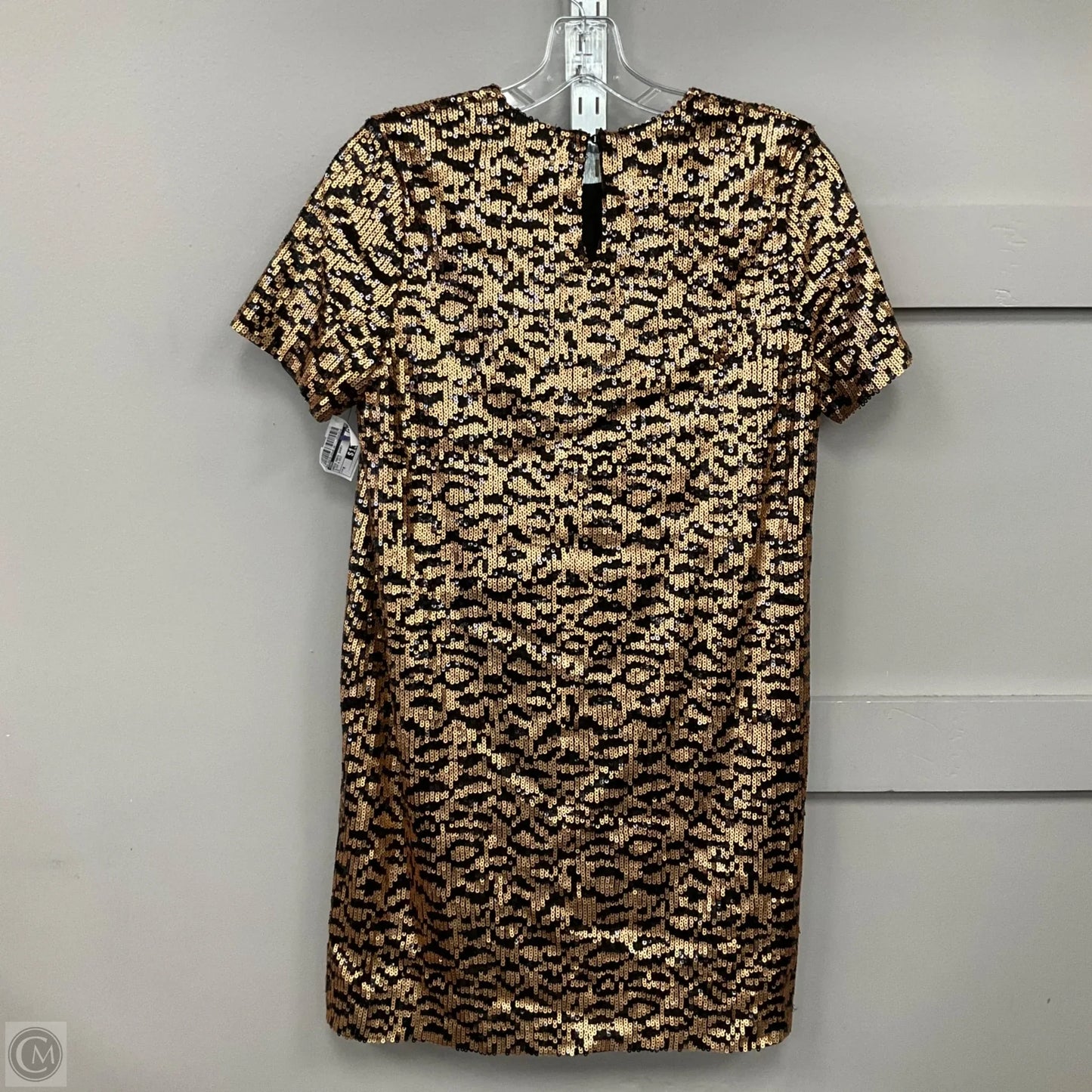 Dress Party Short By Zara In Black & Gold, Size: M