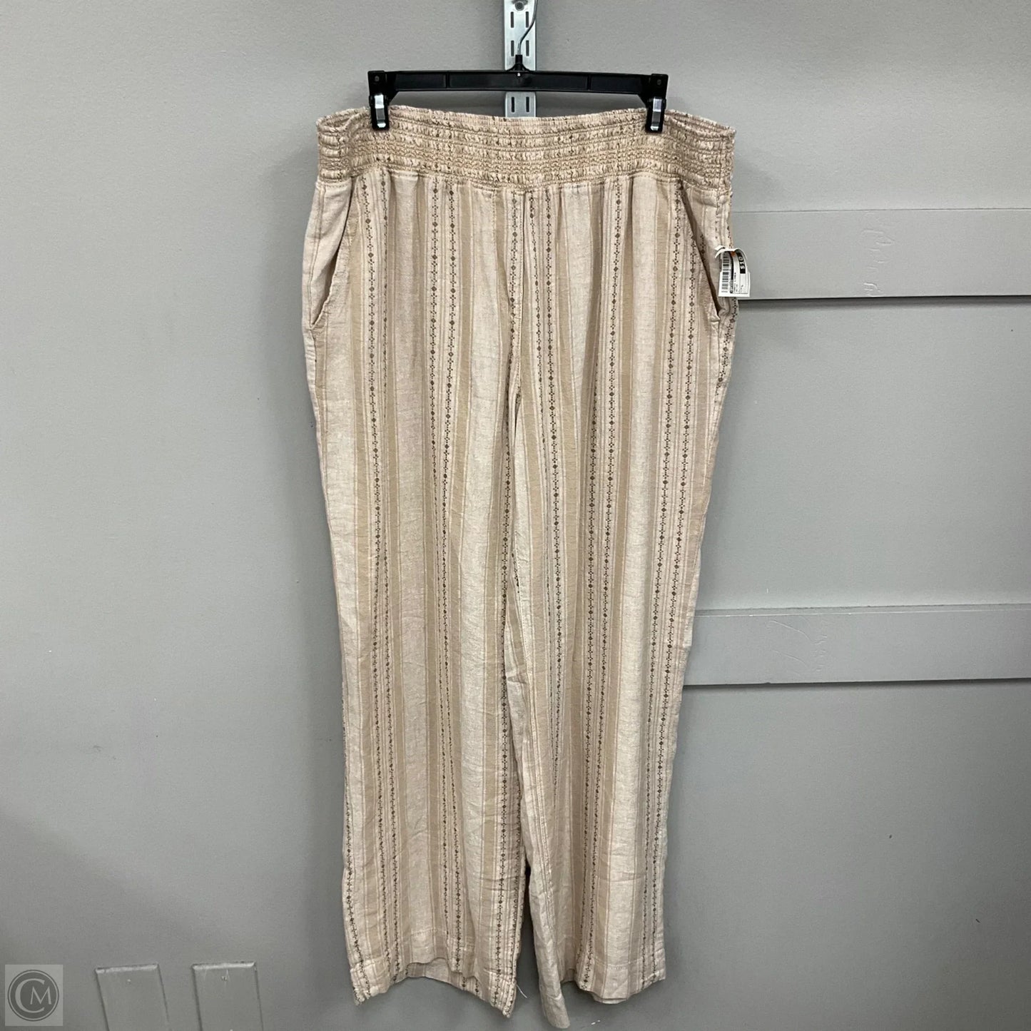 Pants Linen By Briggs In Beige, Size: L