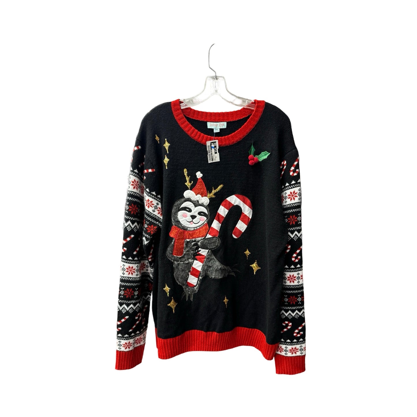 Christmas Sweater By Clothes Mentor In Black & Red, Size: Xxl