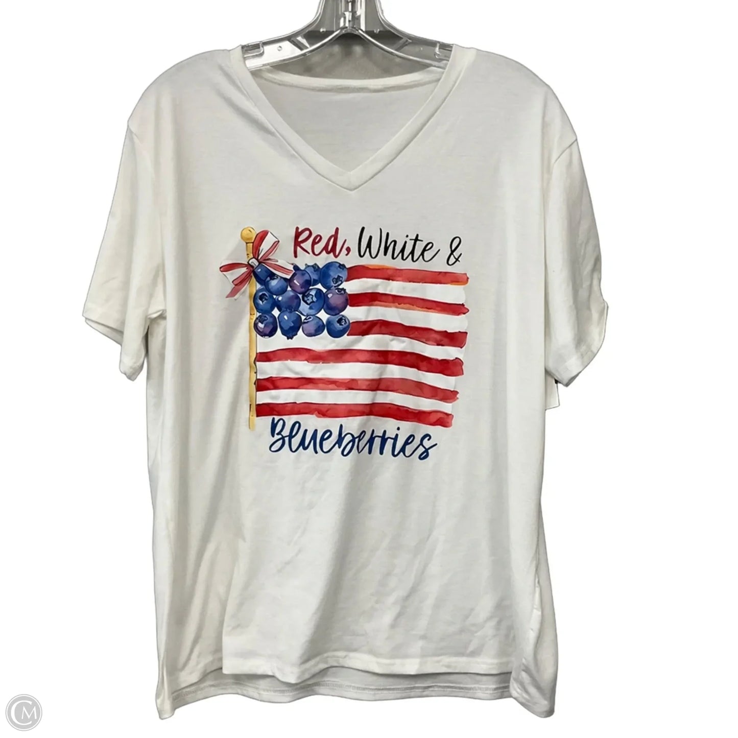 Top Short Sleeve Basic By Cmf In White, Size: Xl