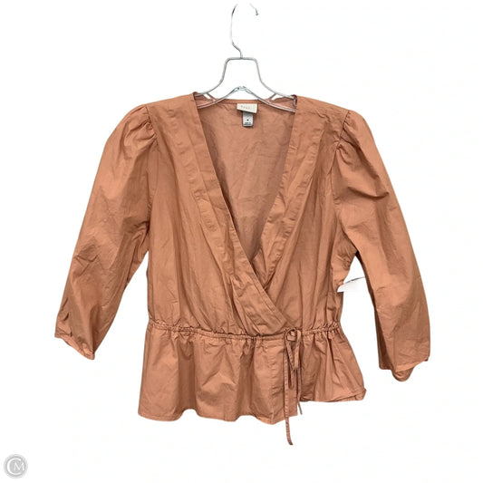 Top Long Sleeve By A New Day In Peach, Size: M