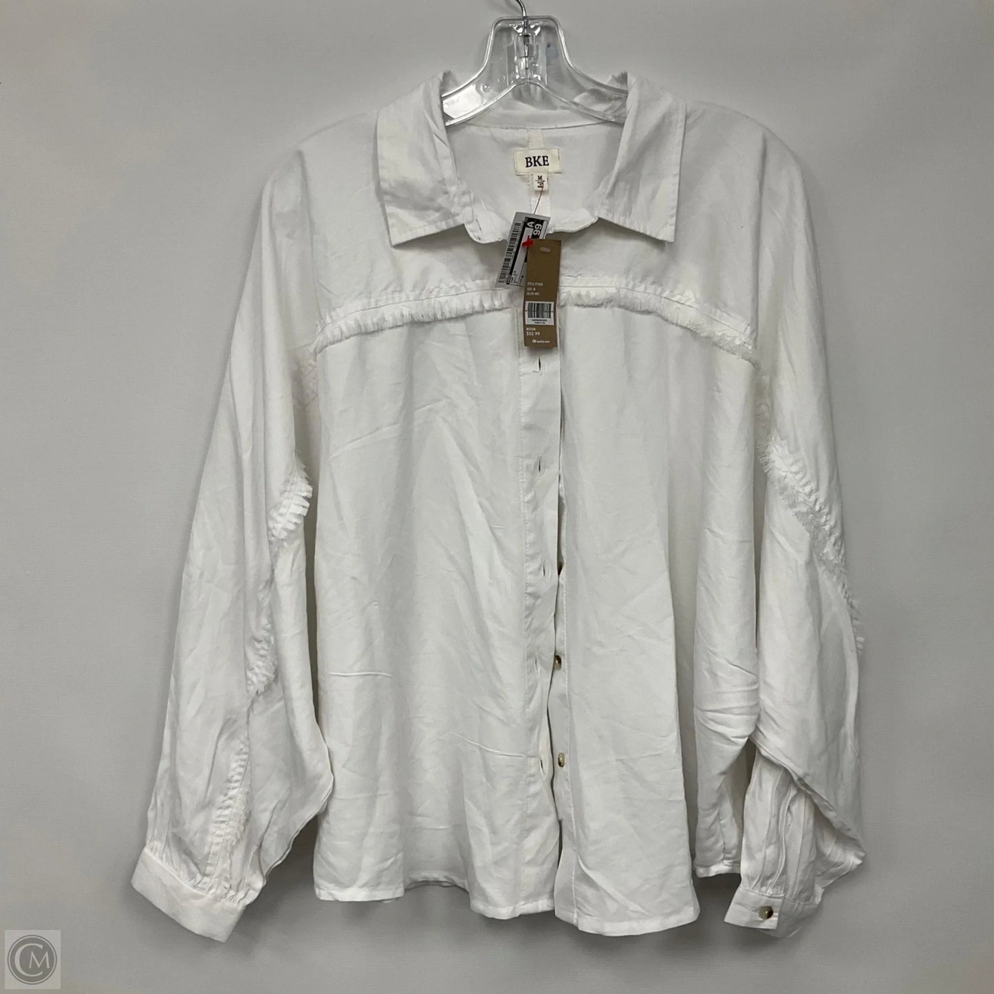 Top Long Sleeve By Bke In White, Size: M