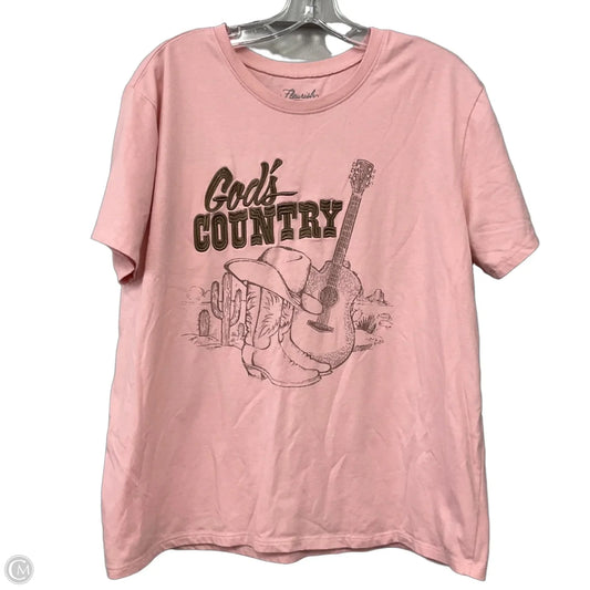Top Short Sleeve By Fleurish In Pink, Size: L
