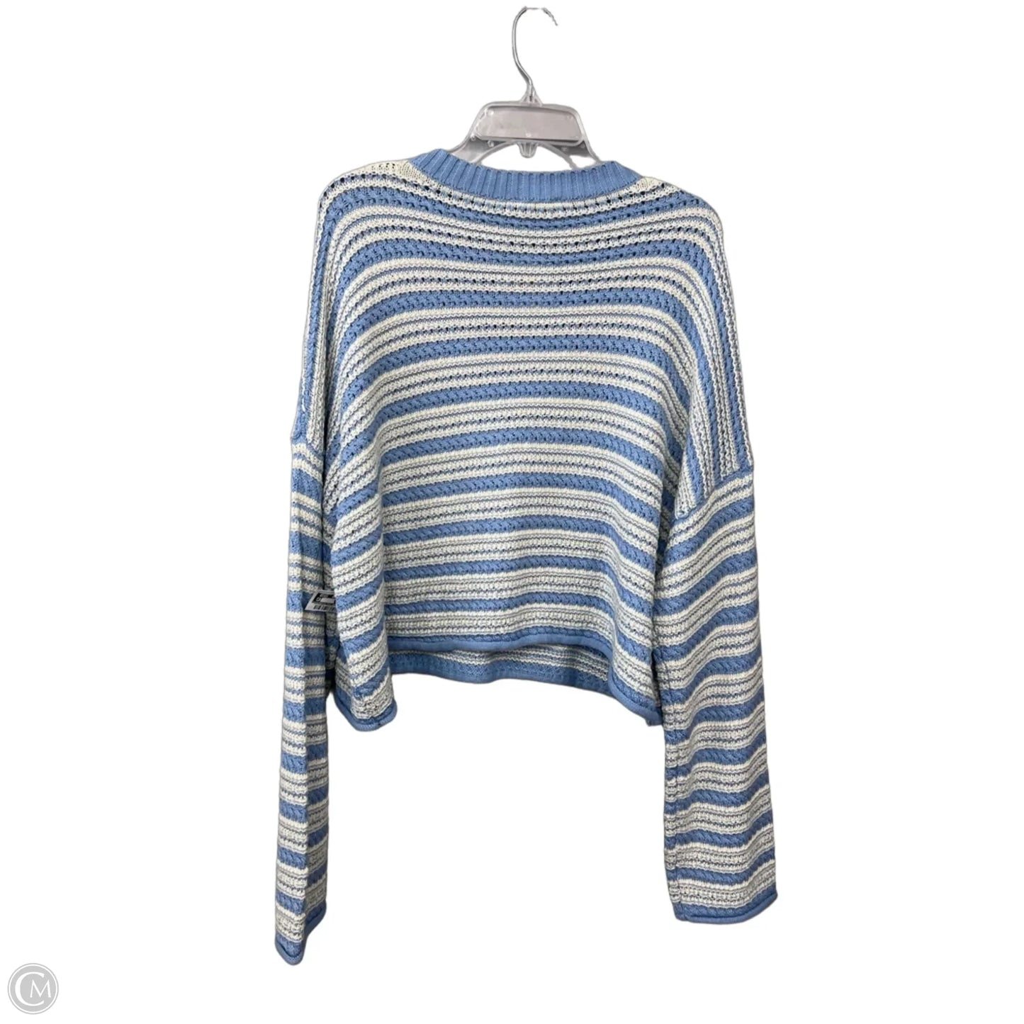 Sweater By Peach Love Cream California In Blue & White, Size: L