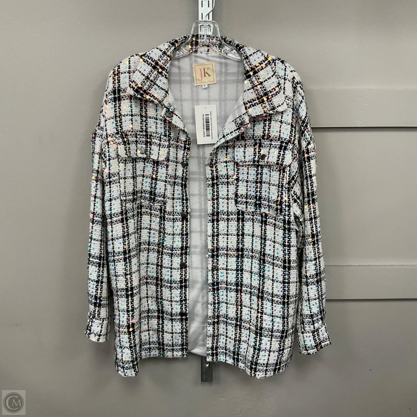Jacket Shirt By Clothes Mentor In Multi-colored, Size: L