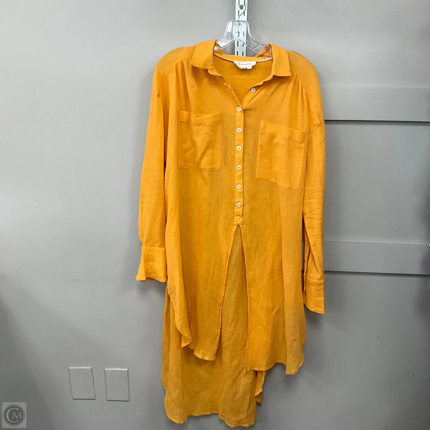 Tunic Long Sleeve By Anthropologie In Yellow, Size: S