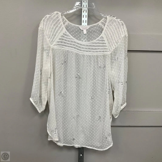Top Long Sleeve By Lc Lauren Conrad In White, Size: Xl