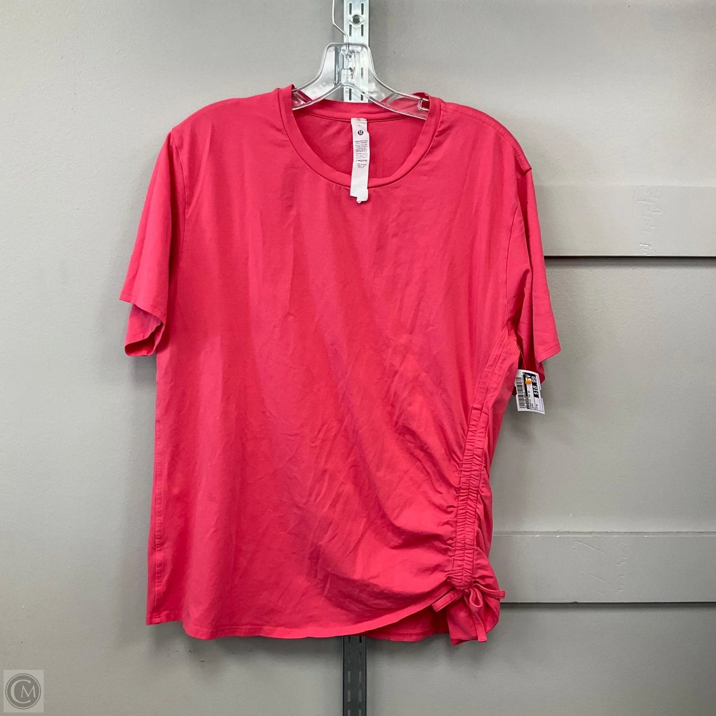 Athletic Top Short Sleeve By Lululemon In Coral, Size: M
