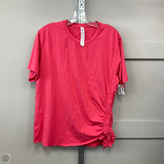 Athletic Top Short Sleeve By Lululemon In Coral, Size: M