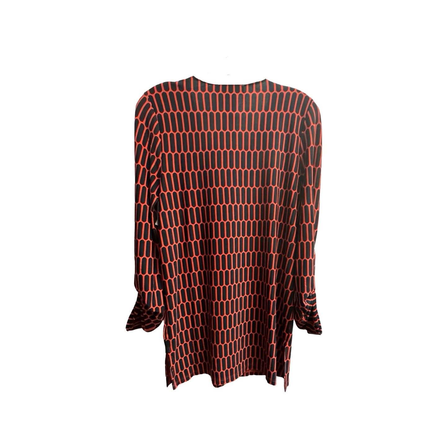 Top 3/4 Sleeve By Michael By Michael Kors In Black & Red, Size: M