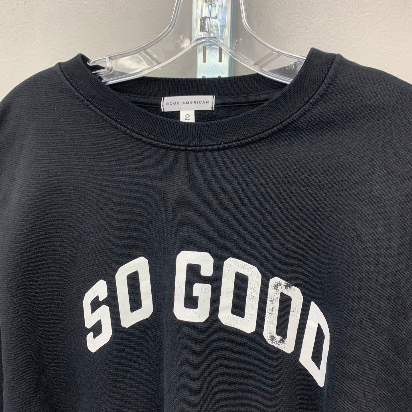 Sweatshirt Crewneck By Good American In Black, Size: 2 (M)