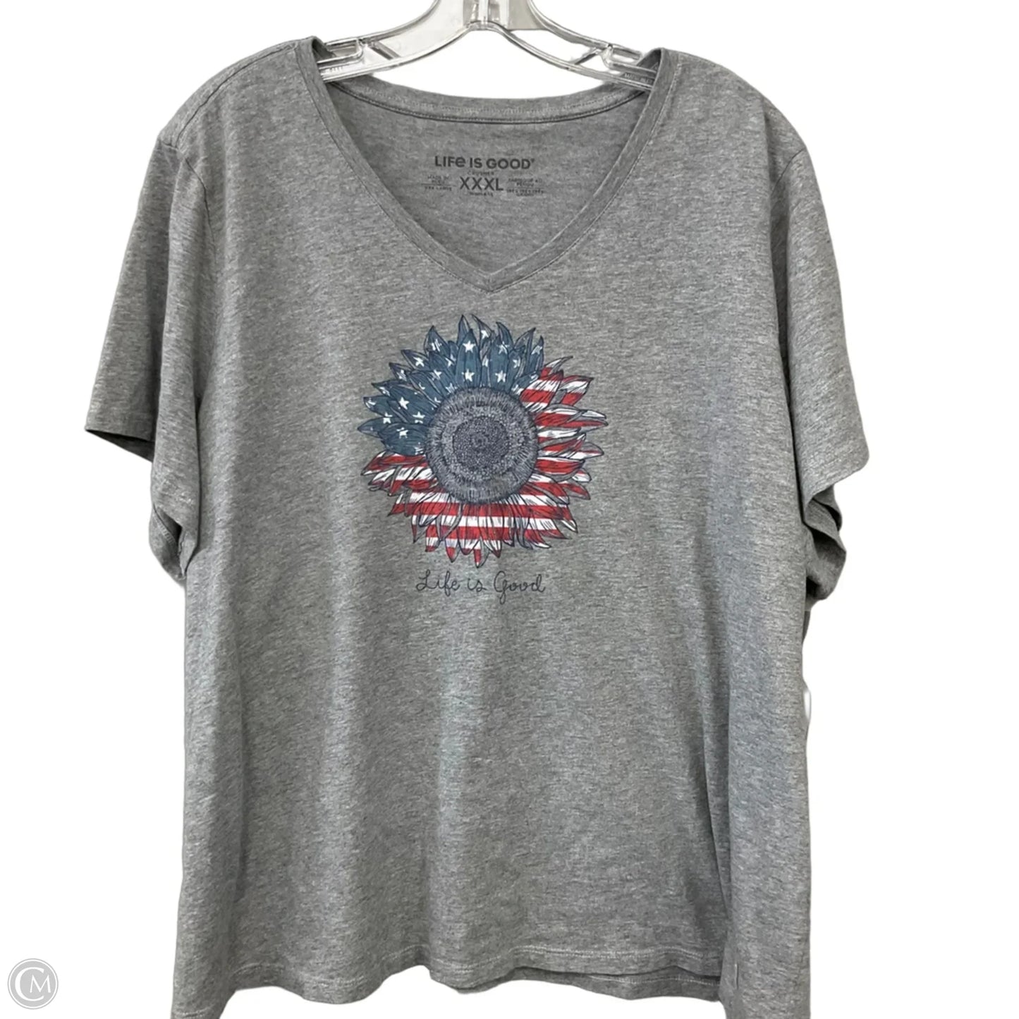 Top Short Sleeve Basic By Life Is Good In Grey, Size: 1x