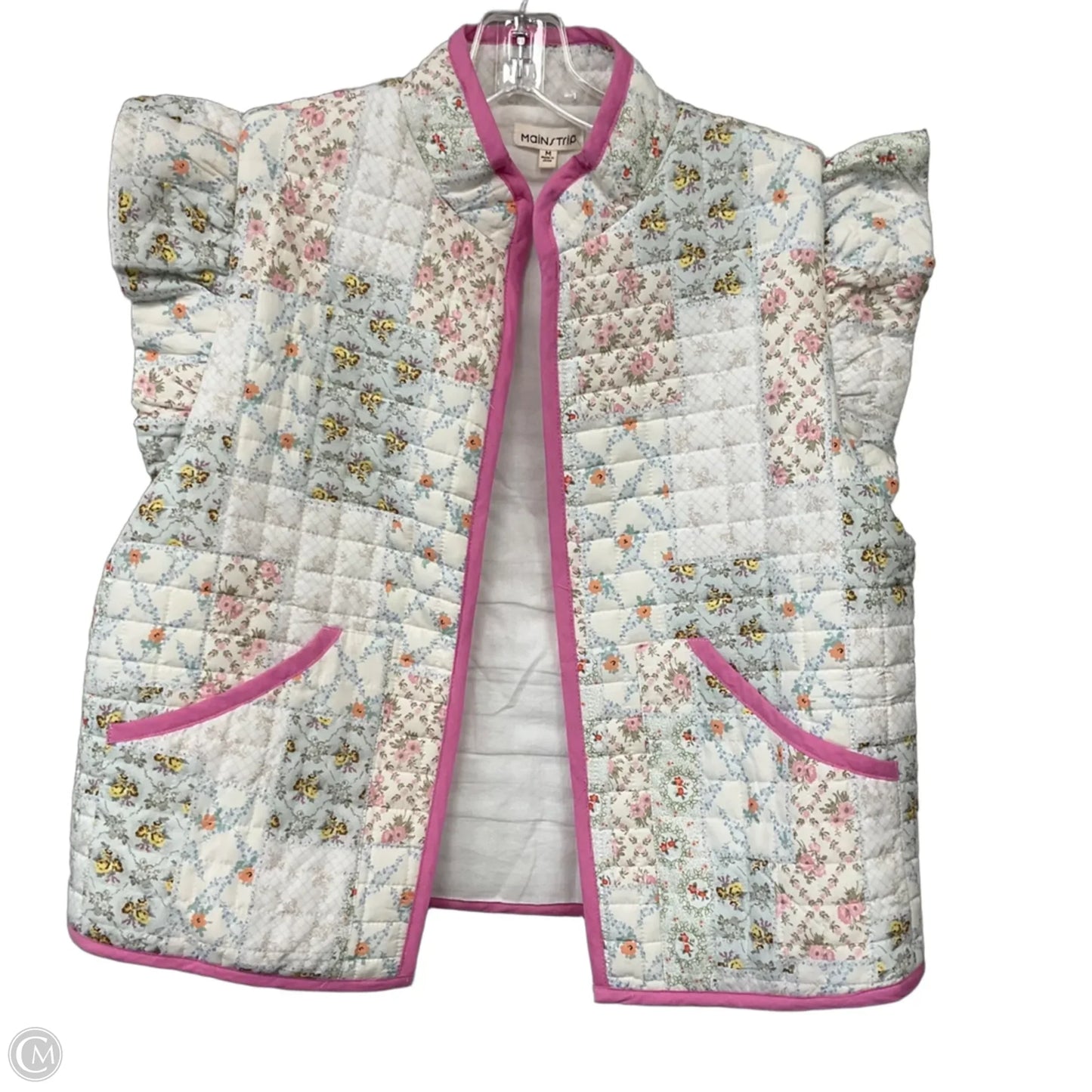 Vest Puffer & Quilted By Main Strip In Floral Print, Size: M