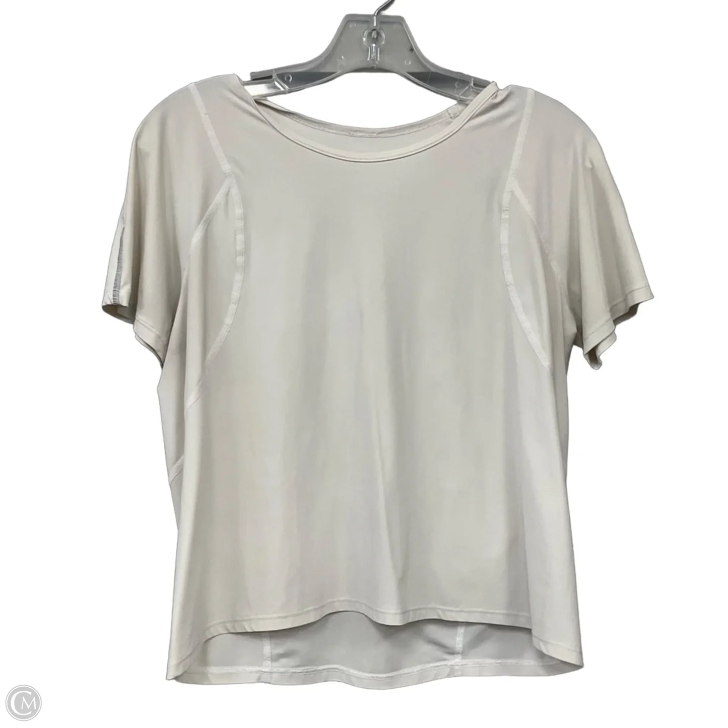 Athletic Top Short Sleeve By Lululemon In White, Size: 4