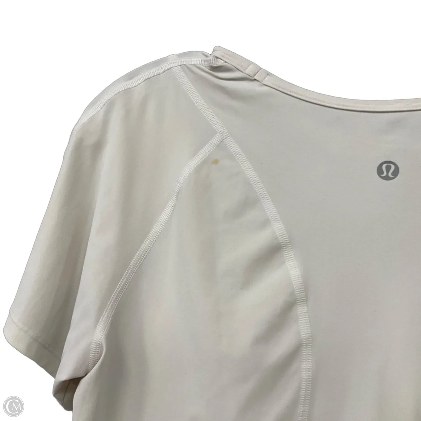 Athletic Top Short Sleeve By Lululemon In White, Size: 4
