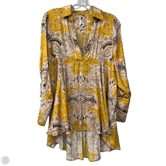 Top Long Sleeve By Free People In Yellow, Size: Xs