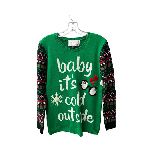 Christmas Sweater By Clothes Mentor In Green, Size: L