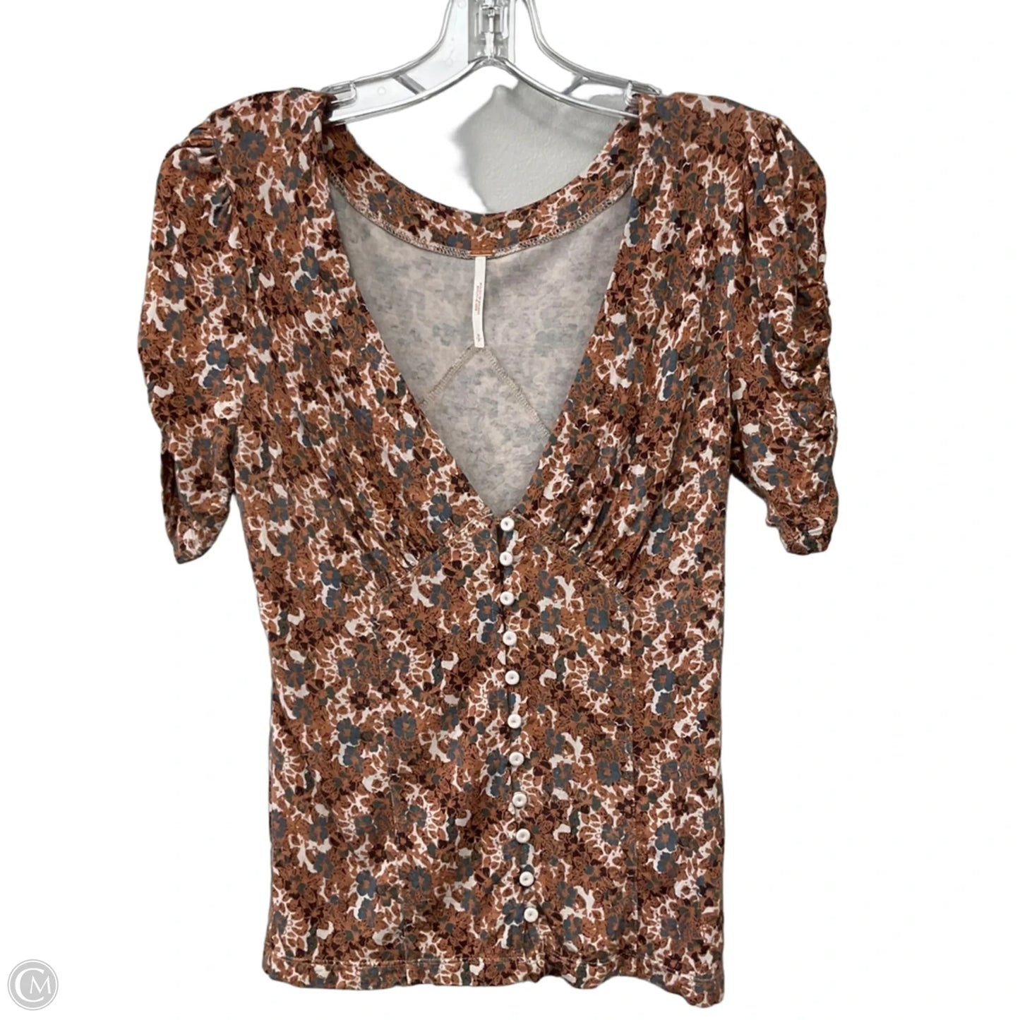 Top Short Sleeve By Free People In Brown, Size: S