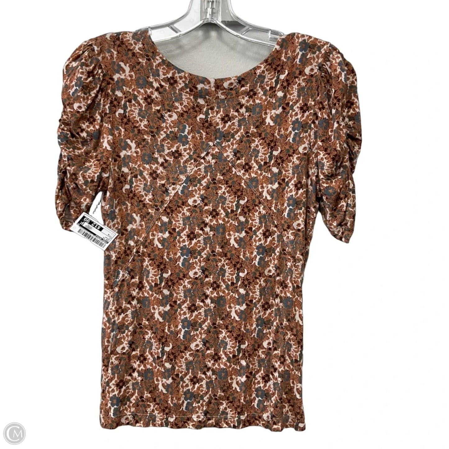 Top Short Sleeve By Free People In Brown, Size: S