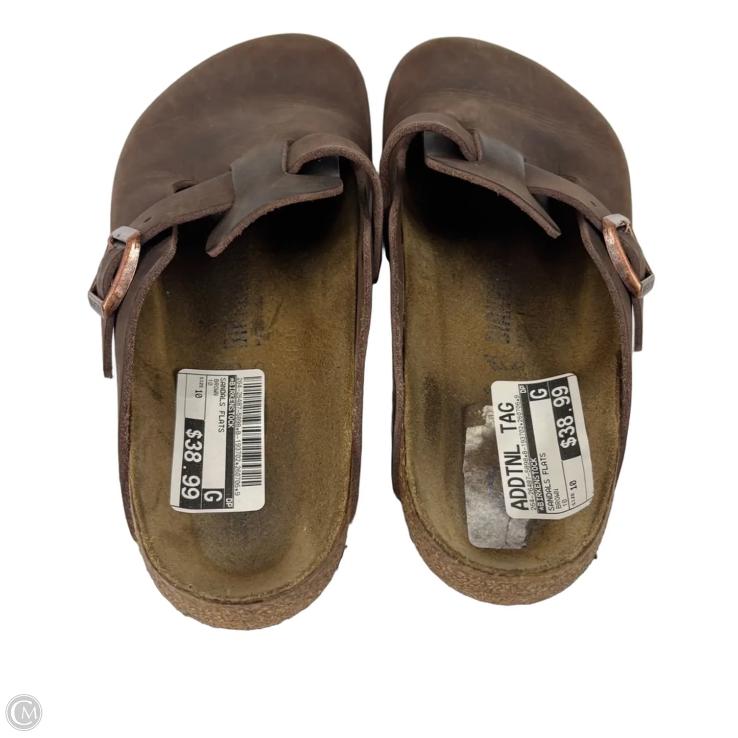 Sandals Flats By Birkenstock In Brown, Size: 10