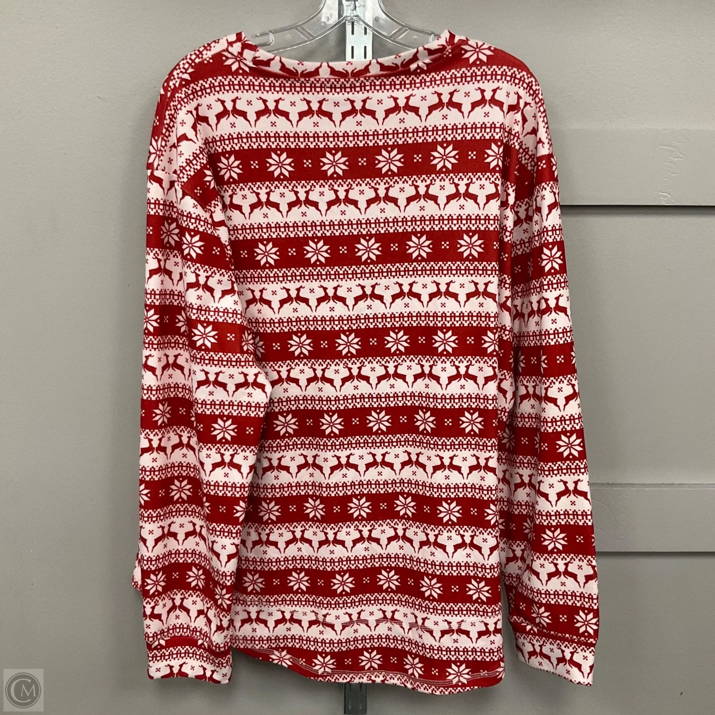 Top Long Sleeve By Clothes Mentor In Red & White, Size: Xxl