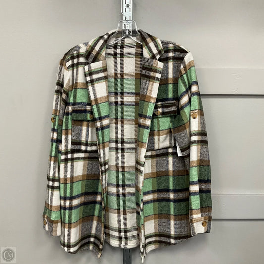 Jacket Shirt By Clothes Mentor In Plaid Pattern, Size: Medium