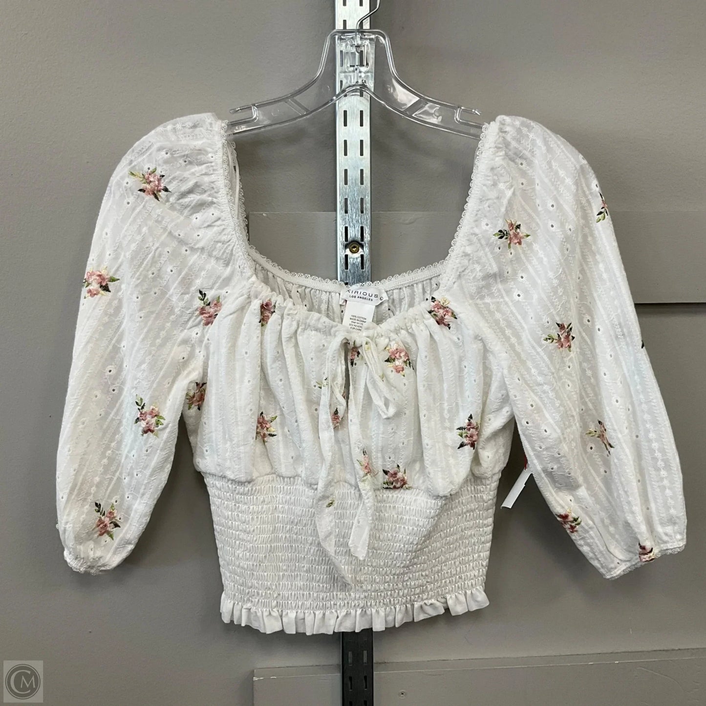 Top 3/4 Sleeve By Kirious In Floral Print, Size: L