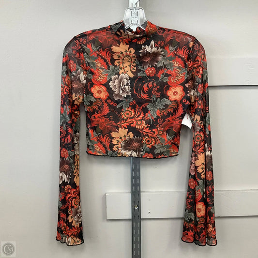 Top Long Sleeve By Shein In Floral Print, Size: M