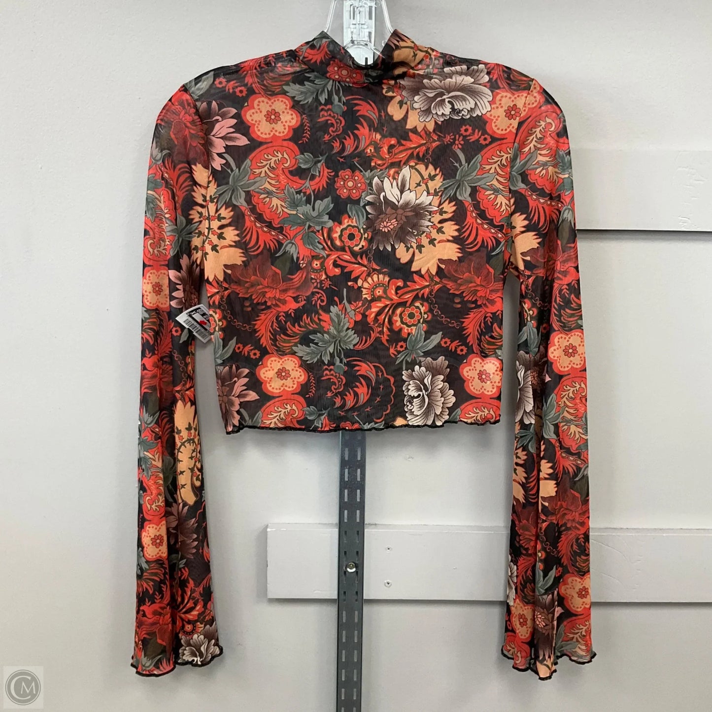 Top Long Sleeve By Shein In Floral Print, Size: M