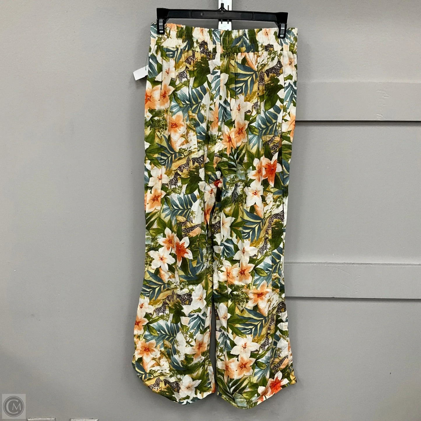 Pants Linen In Floral Print, Size: S