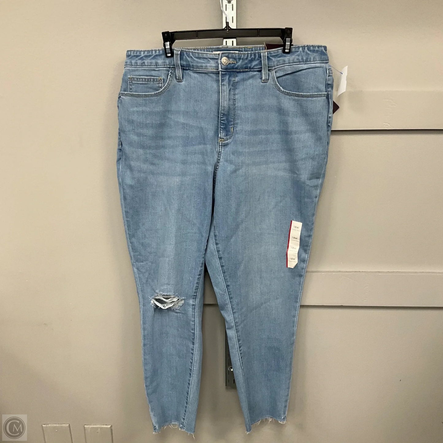 Jeans Cropped By Ava & Viv In Blue Denim, Size: 18