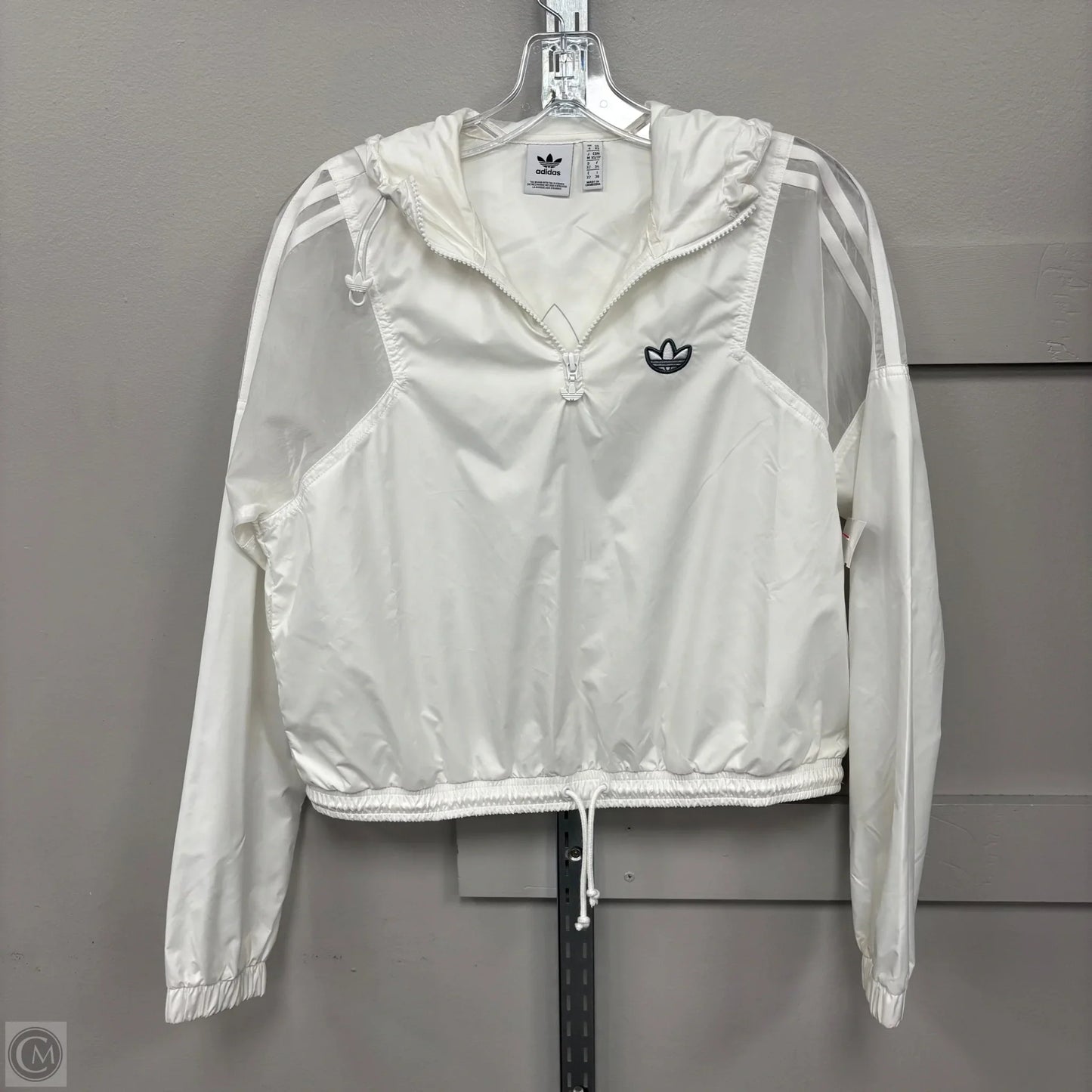 Jacket Windbreaker By Adidas In White, Size: Xs