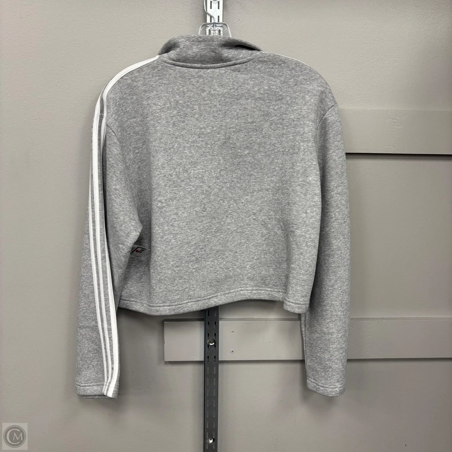 Sweatshirt Collar By Adidas In Grey, Size: M