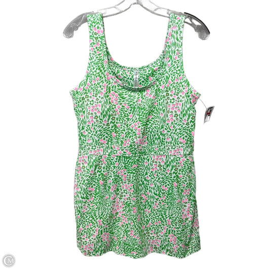 Athletic Dress By Fabletics In Green & White, Size: L