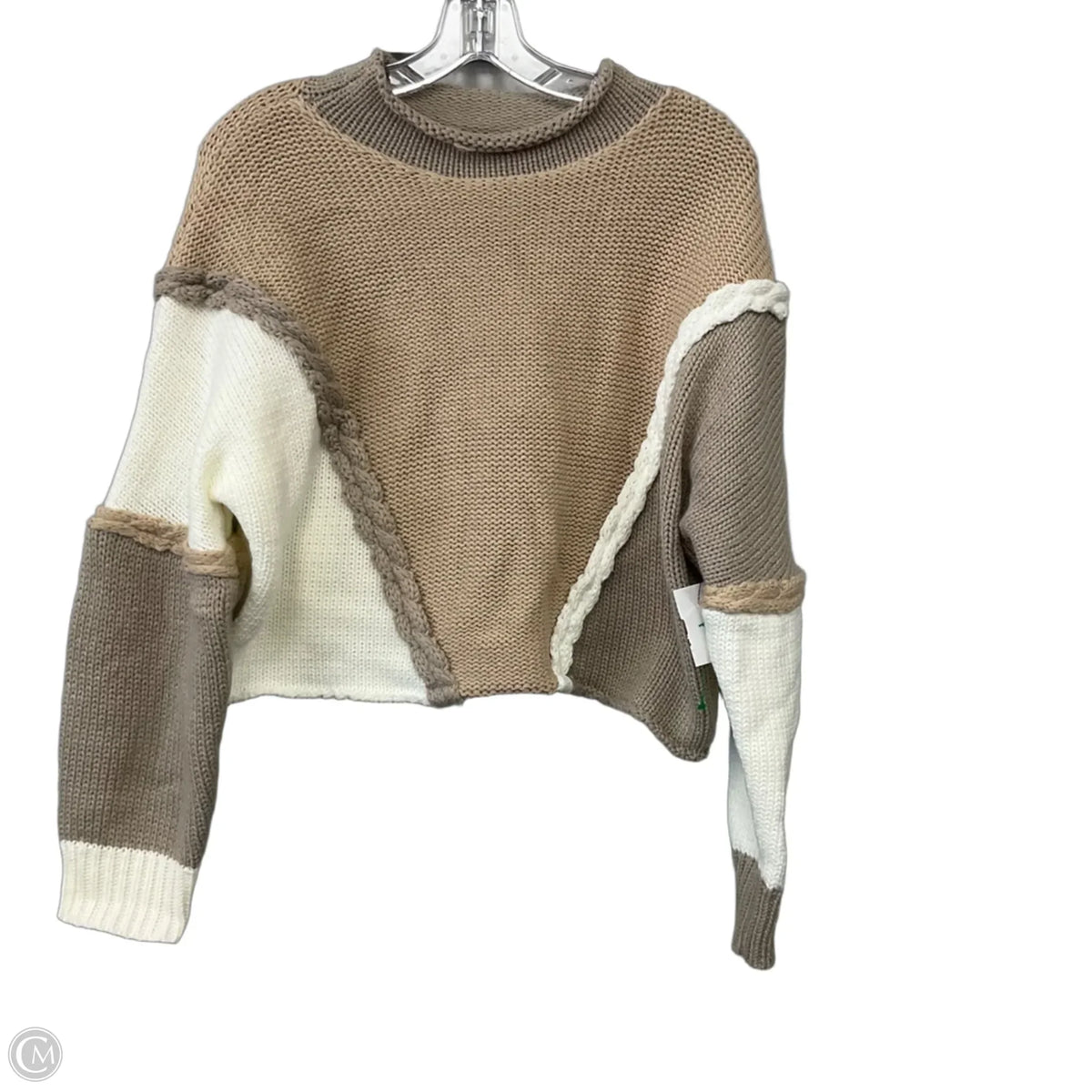 Sweater By Cloud Ten In Brown & Cream, Size: M