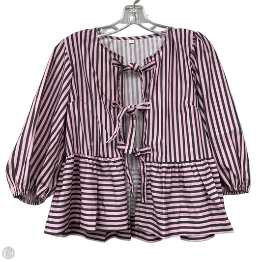 Top 3/4 Sleeve By Cmf In Striped Pattern, Size: S