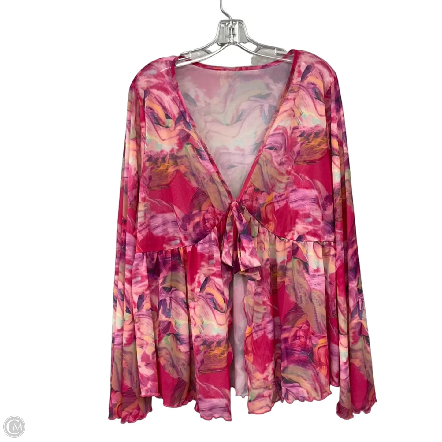Top Long Sleeve By Clothes Mentor In Pink, Size: 4x